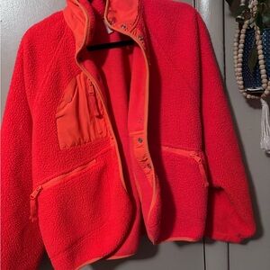 FP MOVEMENT Small Women's Fleece Jacket - Vibrant Orange/Red